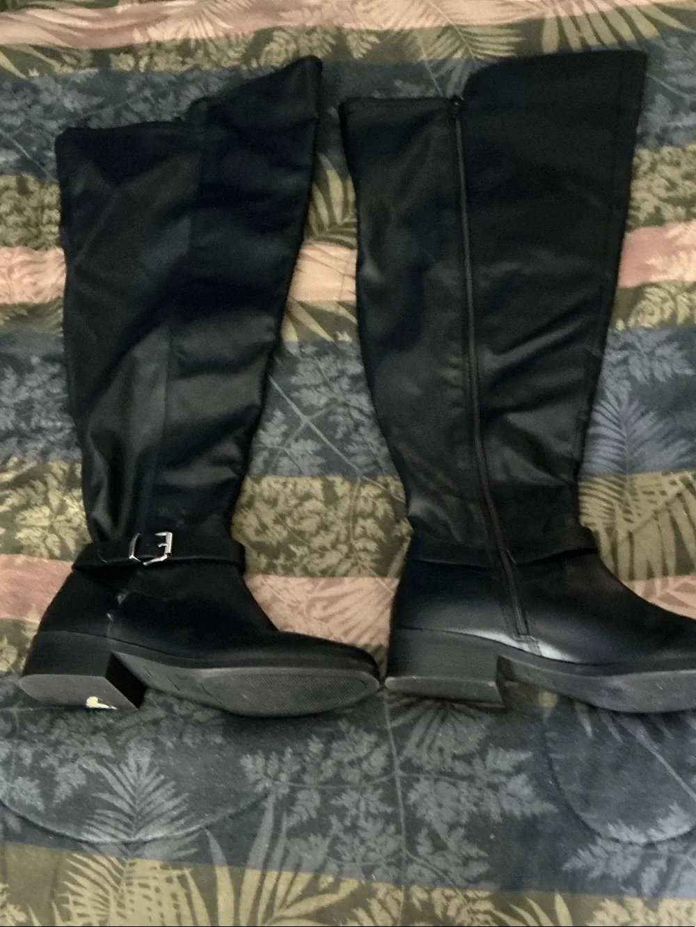 Style & Co. Black Over-the-Knee Buckle Boots